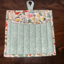 Handmade New Rifle Paper Fabric Quilted Potholder Blush Strawberry Fields