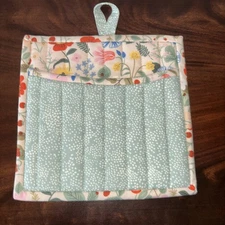 Handmade New Rifle Paper Fabric Quilted Potholder Blush Strawberry Fields
