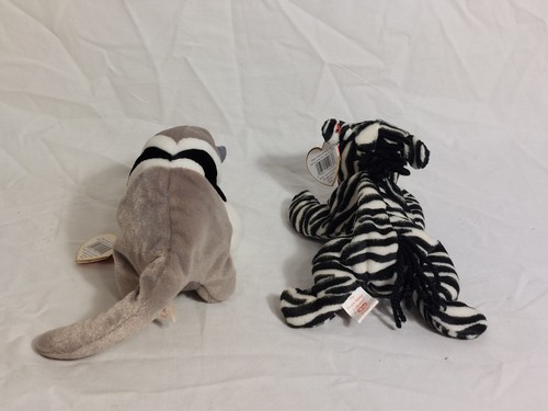 Menge 4 Vintage TY Beanie Babys afrikanische Safari Tiere Nashorn Zebra Giraffe Ameise - Bild 11 von 17