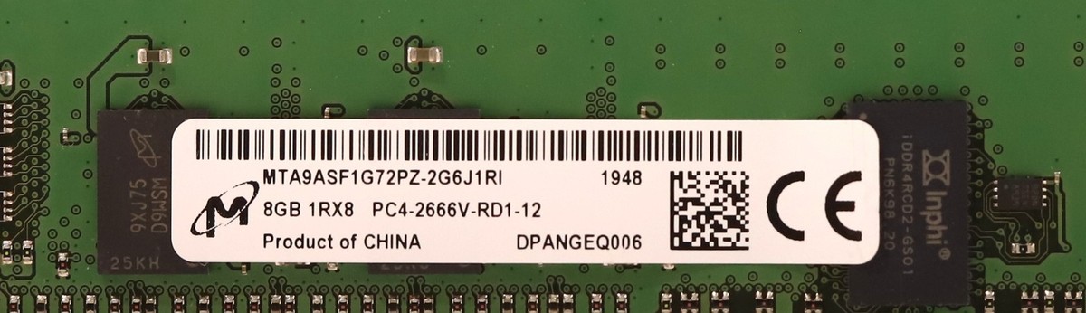 Micron 32GB (2x8GB) 1RX8 PC4-2666V-RD1-12 ECC REG RAM Kit