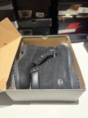 Size 12 - Timberland Premium 6'' WP Rubber Toe Black Nubuck Boots Mens Dmg Box