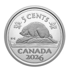 2026 Canada 5 cent pure silver nickel -king obverse  - from proof set