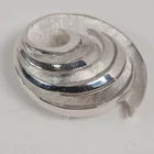 Vintage Trifari Swirl Circle Brooch Pin Silver Tone Textured Retro Mod Jewelry