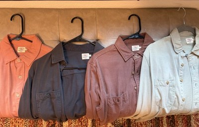 Faherty Sunwashed Long Sleeve Cotton Shirts Men s Medium Lot Of 4