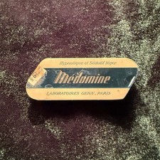 Antike M&Eacute;DOMINE Blechdose Laboratoires Geigy Paris Vintage