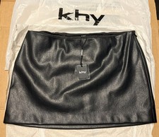 KHY Faux Leather Sleek Mini Dress Women's Size Small, NWT!