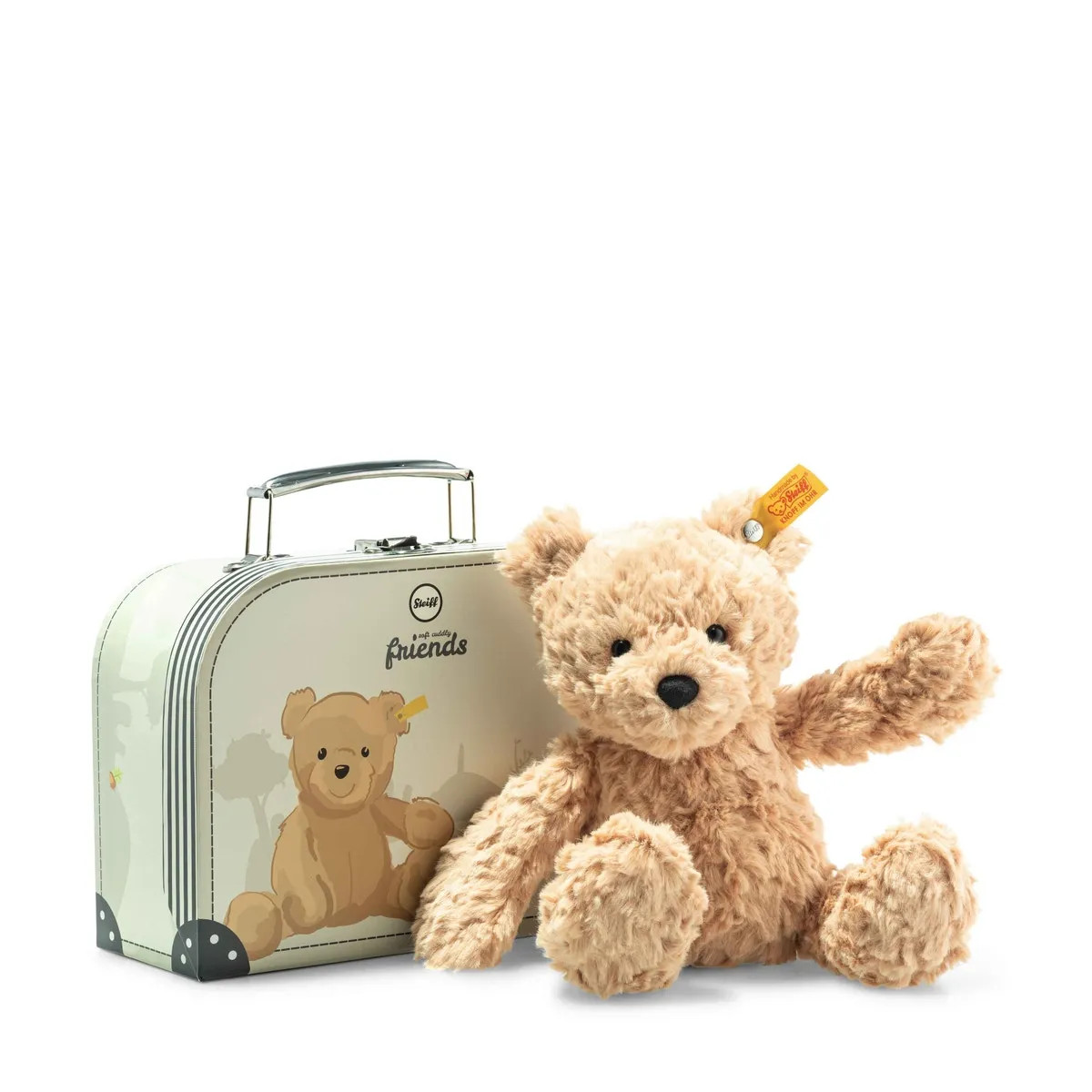 Steiff Jimmy Teddy Bear in a Suitcase Plush Teddy - Authorised UK Stockist