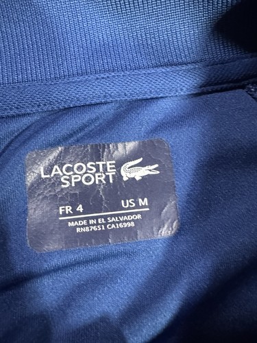 Lacoste Sport Shirt Men's Blue Gator Polo Ultra Dry Medium FR 4 Performance - Picture 3 of 11