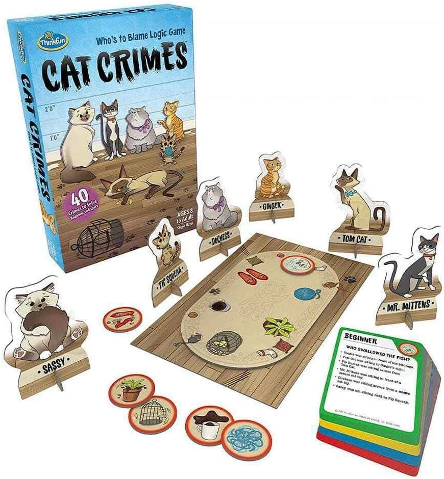 Juego cerebral y rompecabezas Think Fun Cat Crimes para niños y niñas de 8 años en adelante Foto 4 de 4