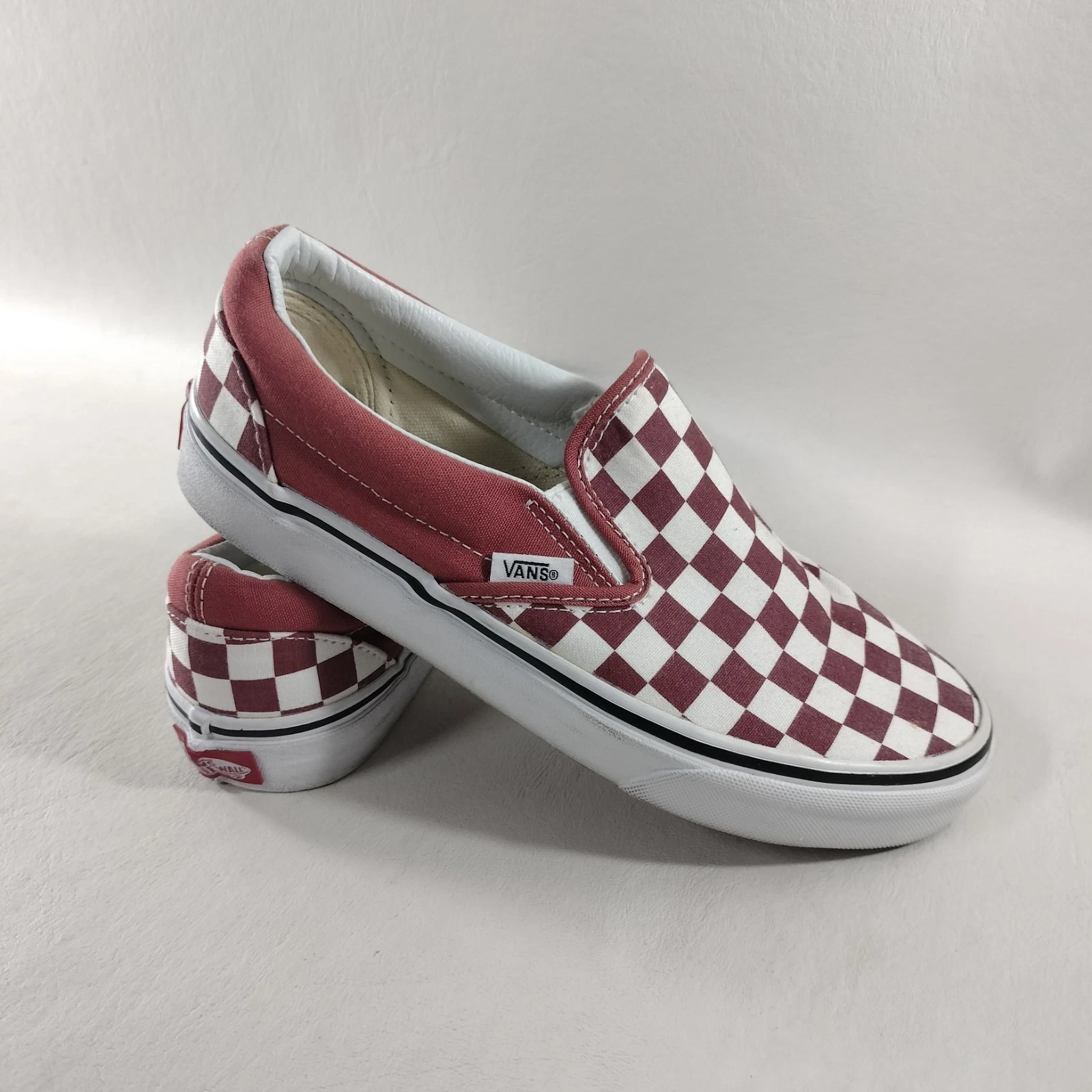 VANS Off The Wall Marrone Crema Scacchiera Scarpe Slip On Donna 6.5 E Uomo 5.0