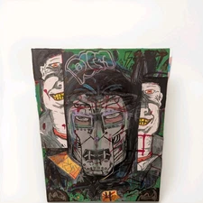 Original Mixed Media Collage Painting – Inspired by Dr Doom & Judge Holden