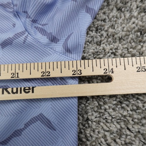 Greg Norman Polo Shirt Mens L Blue Golf Shark Print Play Dry Performance Preppy - Picture 5 of 9