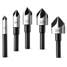 Countersink Drill Bit Set Counter Sink Bit，5 Pcs 1/4” Shank Hss4241 Drill Bit f