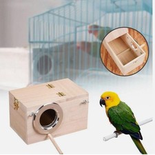 Parrot Budgie Lovebirds Wooden Nesting House Bird Breeding Box Cage Nest