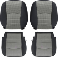 Front Seat Cloth Covers Compatible Dodge Ram 1500-5500 2009-2012 Gray Set
