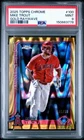 2025 Topps Chrome Mike Trout Gold Raywave Refractor /50 - Angels PSA 9
