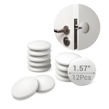 Door Stoppers - 1.57" White Door Stoppers for Wall 12 Pack , with Heavy-Duty...