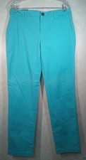 Tommy Hilfiger Twill Chino Pants Women 10 Blue Straight Flat Front