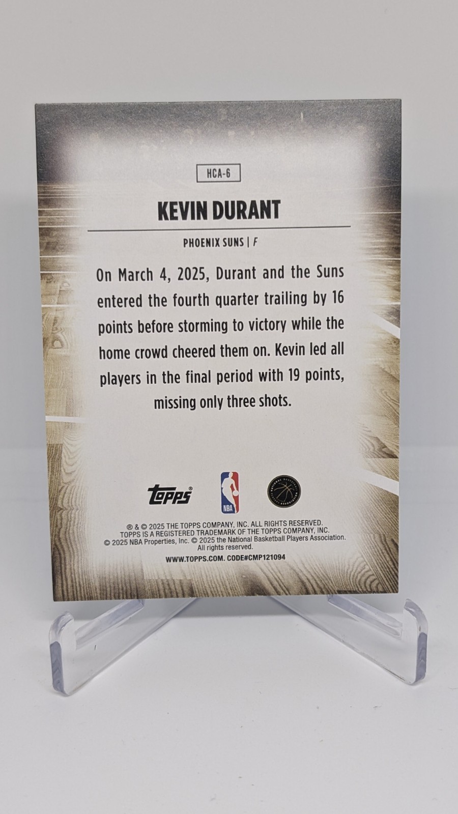 2025-26 Topps Basketball Kevin Durant Home Court Advantage SSP SUNS🔥