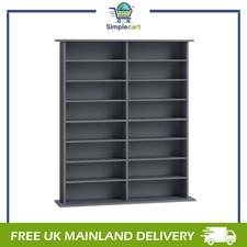 Image of CD Storage Unit DVD Tower Blu-ray Storage Shelf for Office, Grey