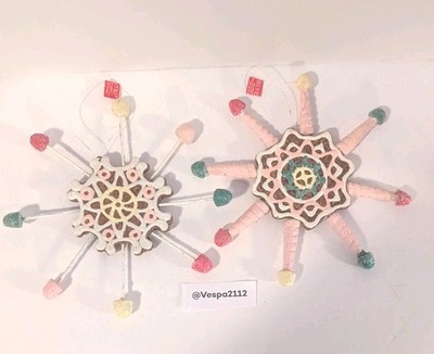 Vintage Christmas Gingerbread Ornament MCM Star 2pc Cookie Silvestri Ornaments 