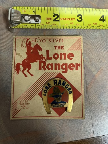Lone Ranger Pinback MINT Lone Ranger Club Lucky's Horseshoe Badge/Pinback WITH ORIGINAL ...