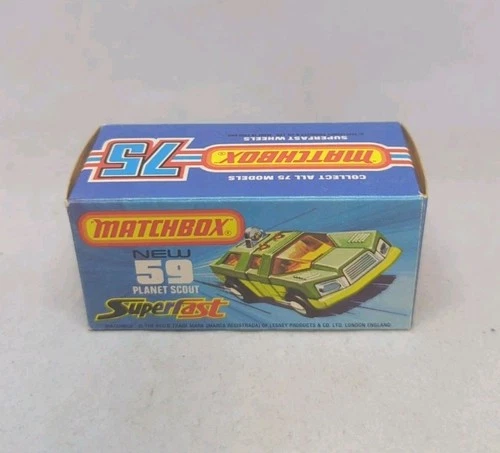 Matchbox Lesney Superfast No59 PLANET SCOOT " Empty J TYPE box " WITH NEW