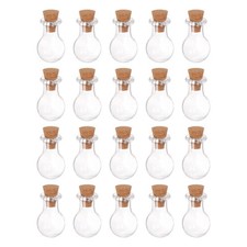 20Stk Mini Glas Flaschen mit Korkstopfen Wass...