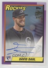 2017 Topps Archives Fan Favorite 1990 Light Blue 24/75 David Dahl Auto fm0