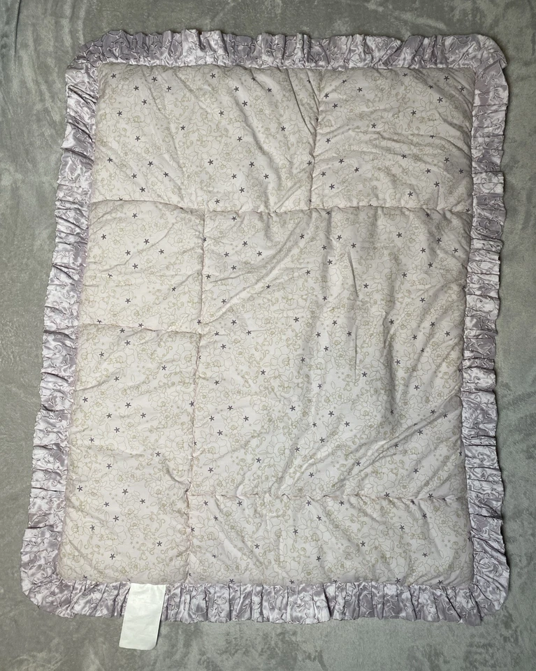 KIDSLINE Baby Crib Blanket Coral FLEUR Reversible Flowers Ruffle Quilt Comforter - Image 4 of 4