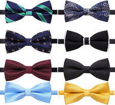 8 PACKS Elegant Adjustable Pre-tied Bow Ties for Men Boys 1 4 5 6 8 Pack for op