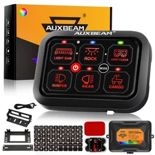 AUXBEAM RGB 6 Gang Switch Panel Auto Dimmable Control For Toyota RAV4 2019-2026