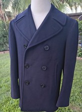 Peacoat, US Navy, Wool Thick Velvety, 44R, Excellent Vintage Condition