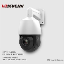 VIKYLIN 8MP 4K PTZ 25X Zoom IR POE IP Camera Two-Way Audio Humen Auto Tracking