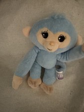 Fingerlings Monkey Light Blue Sparkle Poseable 9" Plush Stuffed Animal Toy