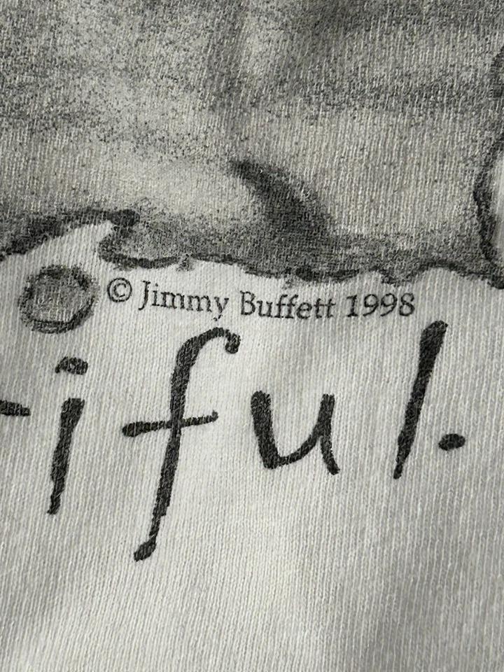 Vtg  Jimmy Buffett Margaritaville 2XL Weather is Here Wish You Were Beautiful 98 - Image 2 of 4