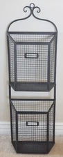 Chicken Wire Metal Wall Organizer 36" x 12" 2 Pocket File Magazine Rack Mail
