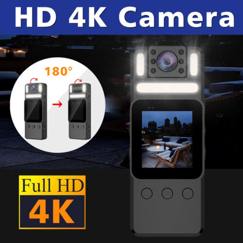 1080P Video DVR IR Night WIFI HD 4K Camcorder Mini Police Body Camera Fill Light - Picture 1 of 20