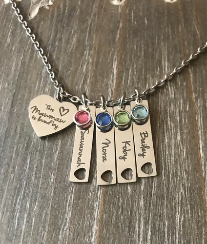 Mawmaw Necklace child's name engraved 