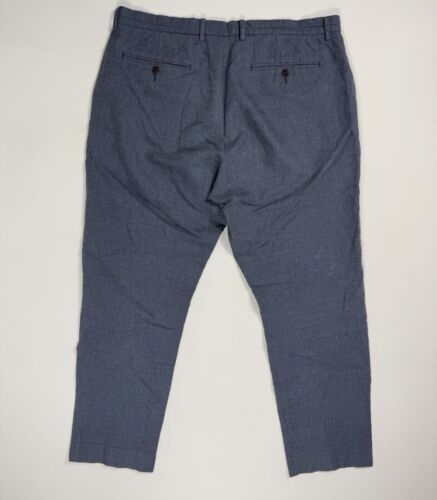 J Crew Bowery Classic Fit Mens 36x32 (37x31) Linen Blend Dress Pants Modern Blue - 第 2/10 張圖片