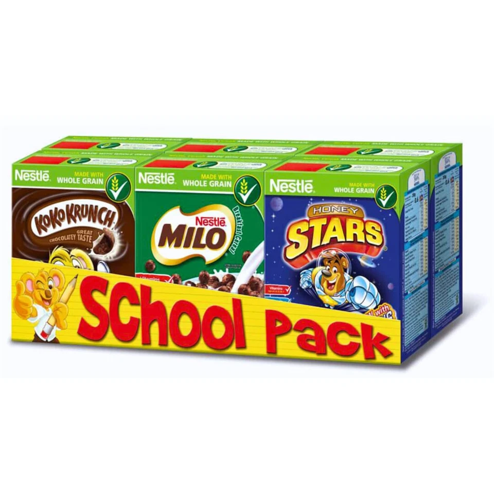 Mini cajas de cereales NESTLE Koko Crunch Honey Stars Milo grano entero desayuno x12 Foto 2 de 4