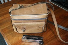 Heavy Duty Leather Camera Bag Top Grain Cowhide Made In USA, Strap