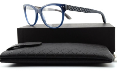 BOTTEGA VENETA Brille BV0009O 008 52-18 145 Blue Acetate Luxury Karree Italy S-M