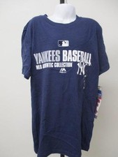 New New York Yankees Youth Size M Medium 10/12 Majestic Blue Shirt MSRP 22