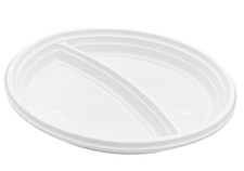 1000x Wiederverwendbar Men&uuml;teller 2 geteilt Geschirr Teller Speise Plastikteller