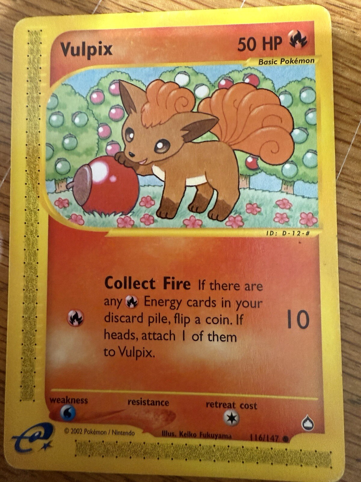 Pokemon Vulpix Card Common #116 of 147 Card is in Near Mint Condition