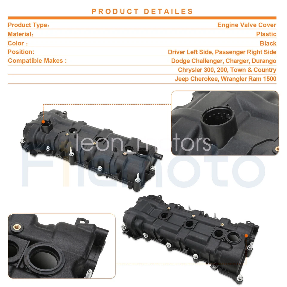 Cubiertas de válvula con junta para Jeep Grand Cherokee Wrangler Ram ProMaster 1500 3,6 L Foto 2 de 4