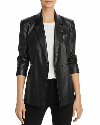 Real Leather Blazer for Women 100% Soft Lambskin Leather Black Custom Made Coat