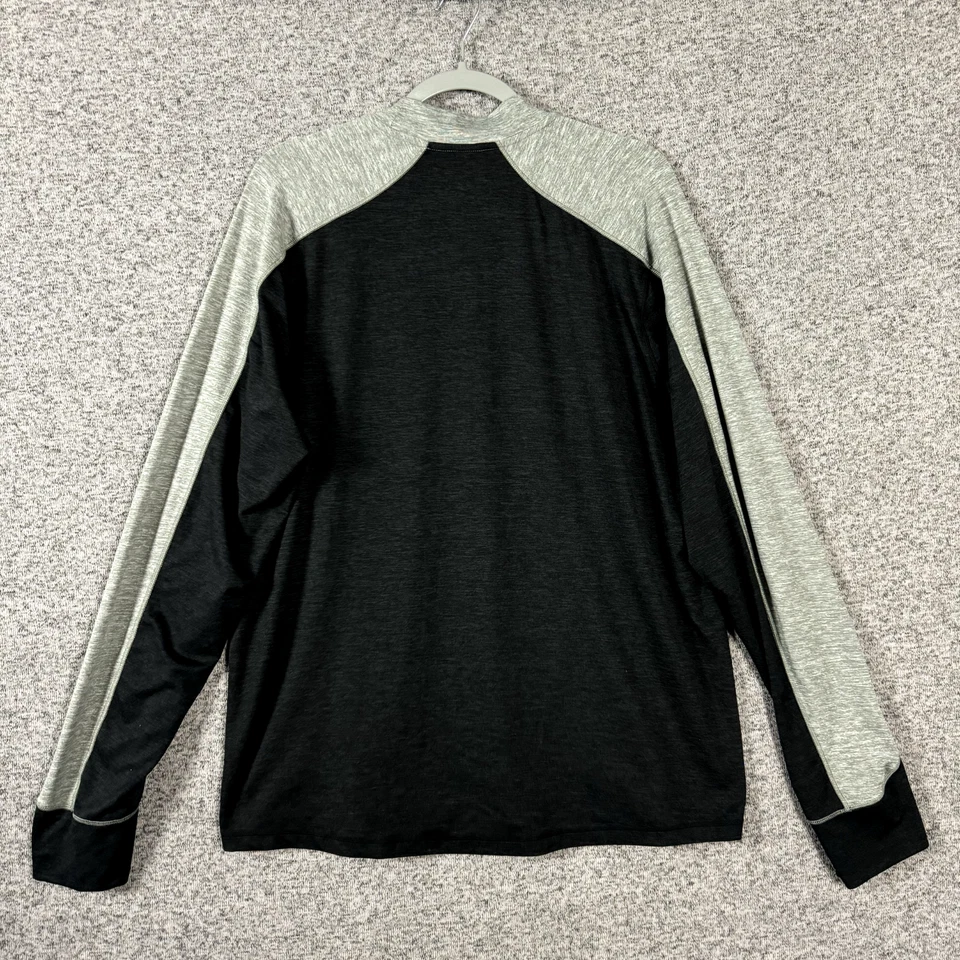 Мужская рубашка пуловер Brooks размер Large серый/черный полиэстер с длинным рукавом - Изображение 2 из 4