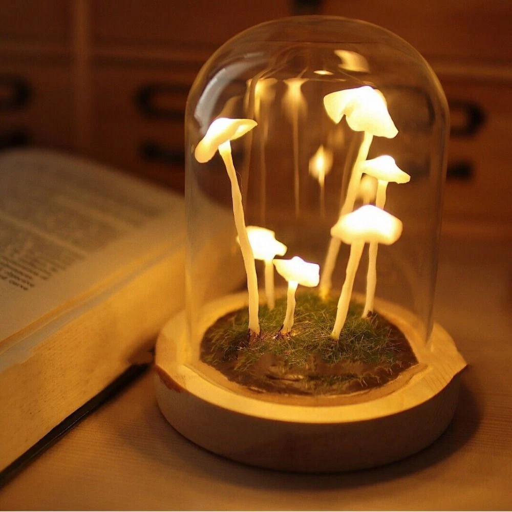 Mushroom Home Decor Retro Style Led Mushroom Lamp Light Sense Control Wall Lamp